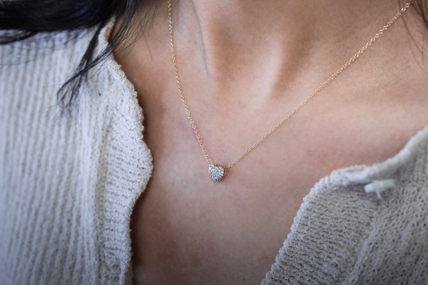 Pavé Diamond Heart Pendant