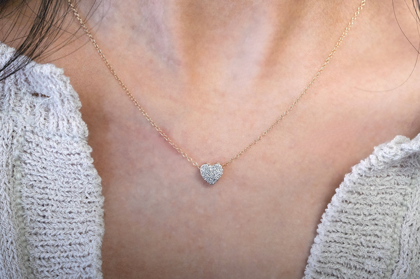 Pavé Diamond Heart Pendant