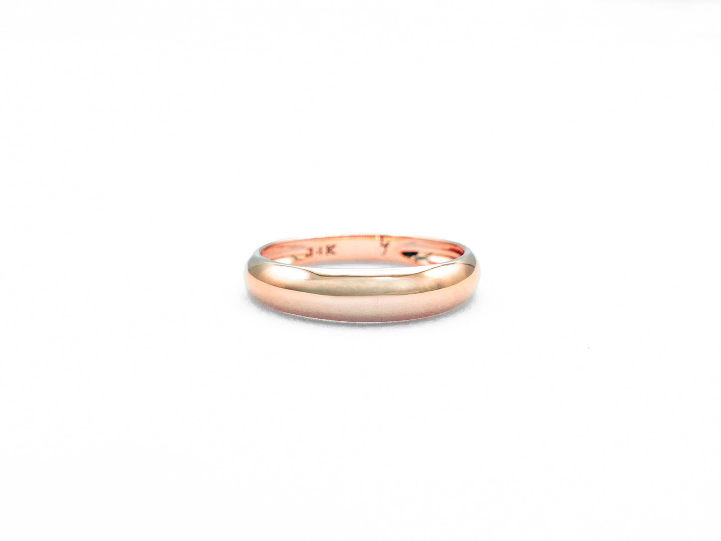 rose gold dome ring, front view