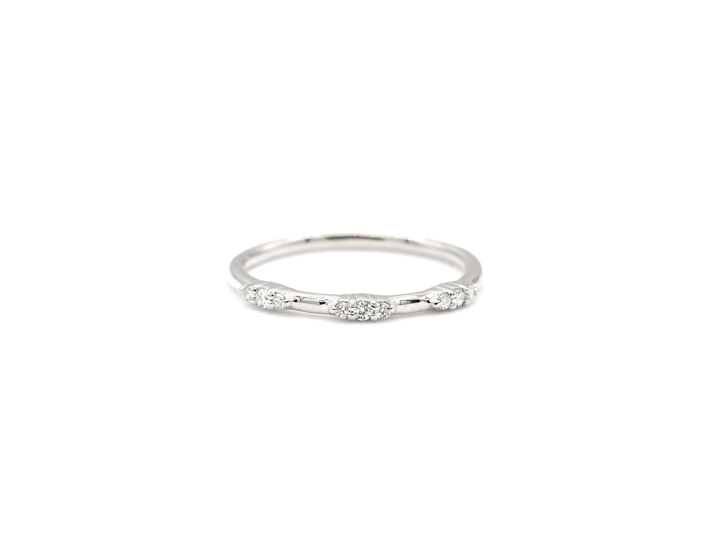 14k white gold, lab diamond, cluster band, front view