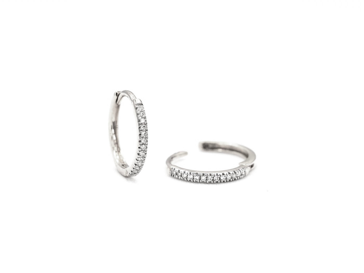 Medium Pavé Diamond Hoop Earrings