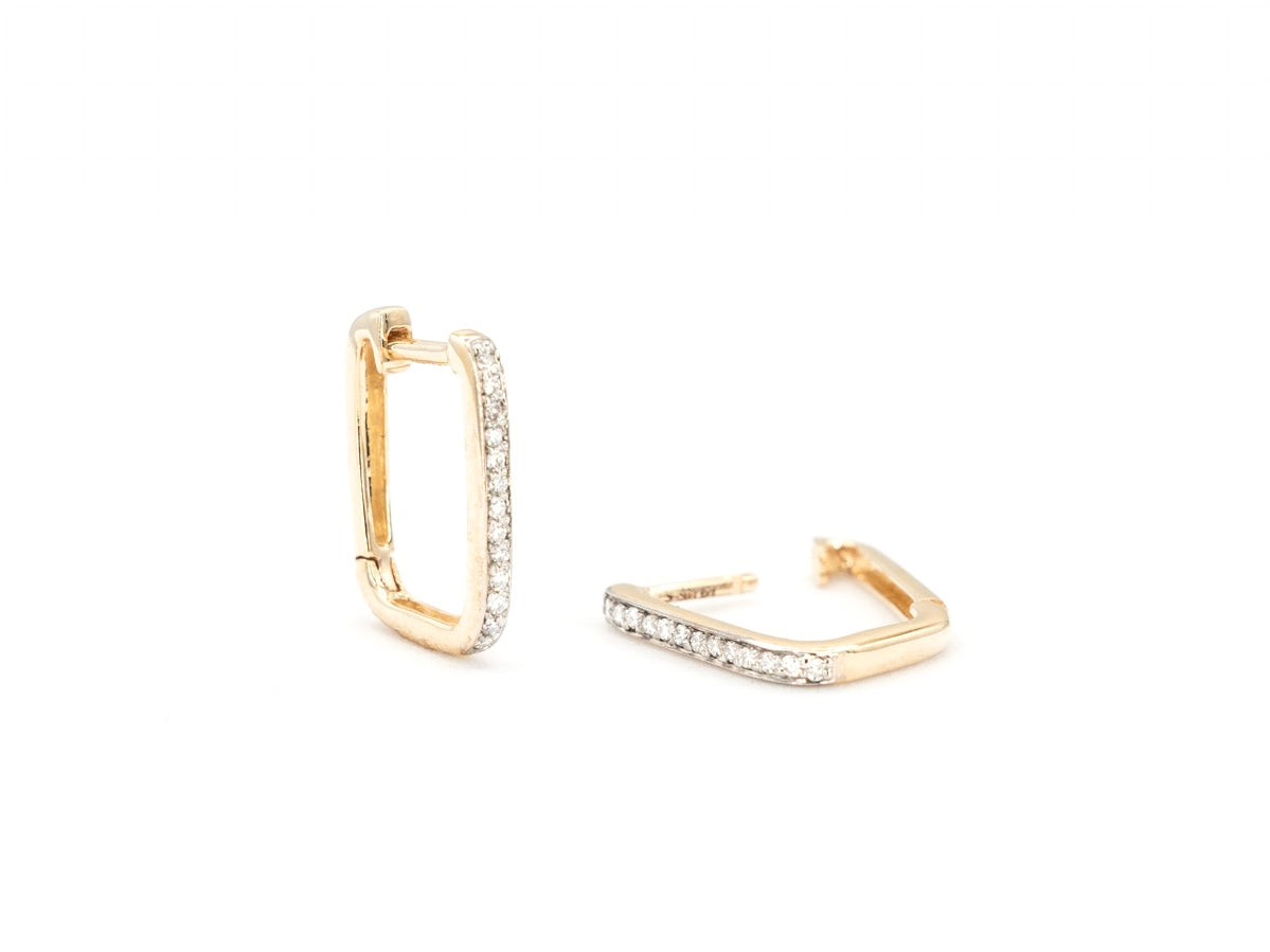 U-Shaped Diamond Hoop Earrings