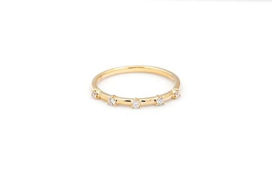 14k yellow gold, lab diamond ring, front view