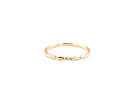 14k yellow gold, lab diamond, ring, band, front view