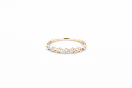 Yellow gold marquise diamond ring front view
