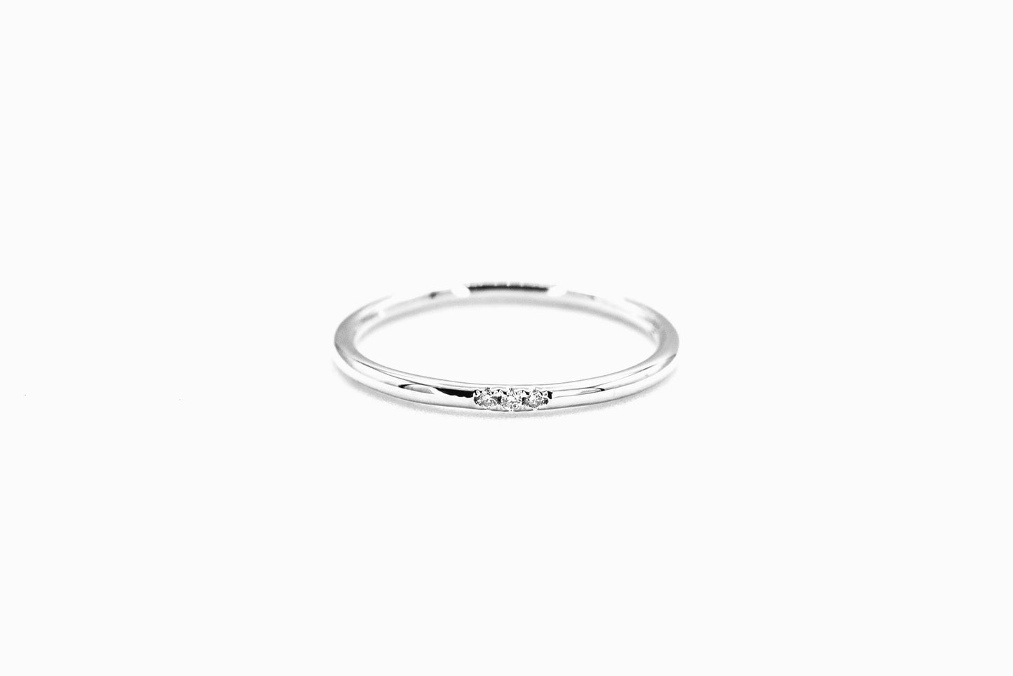 14k white gold, lab diamond, ring, band, front view