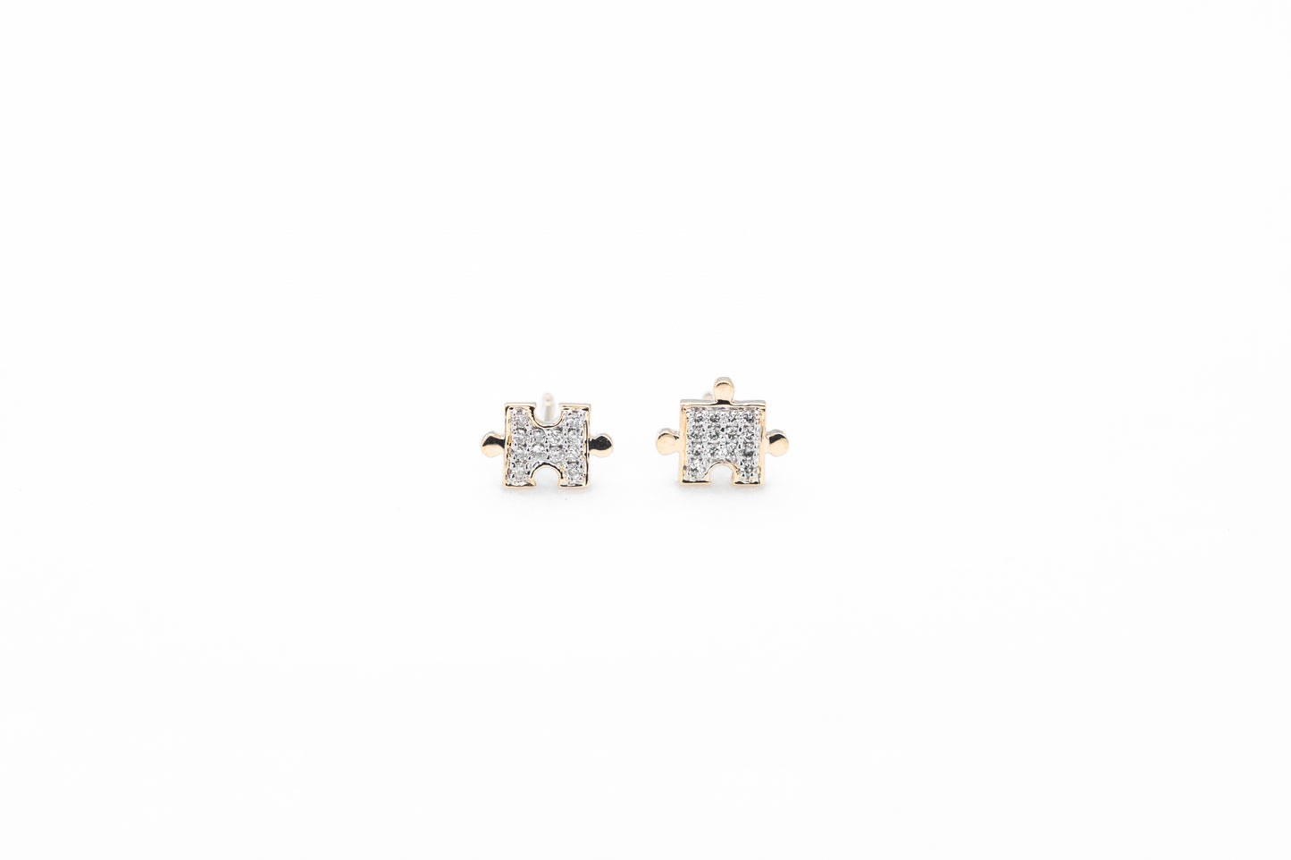 Puzzle Pieces Diamond Stud Earrings