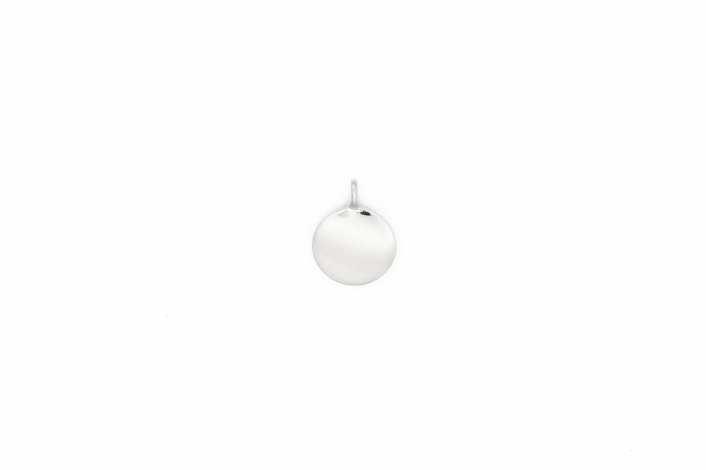 Minimal Circle Solid Gold Engravable Pendant