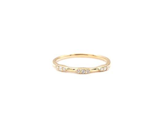 14k yellow gold, lab diamond, cluster band, front view