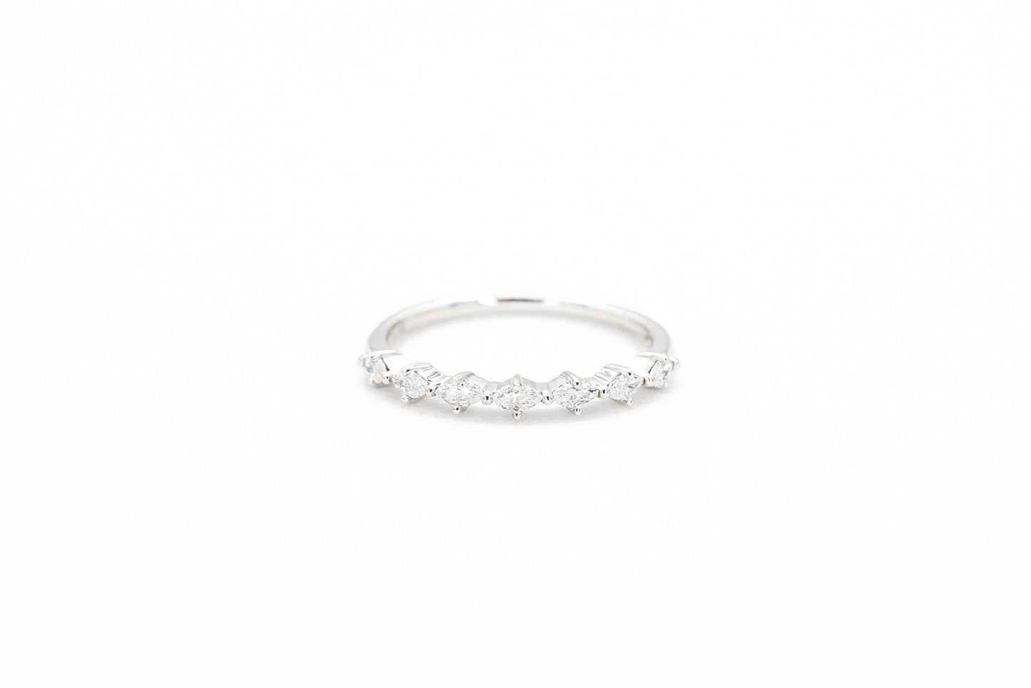 white gold marquise diamond ring front view