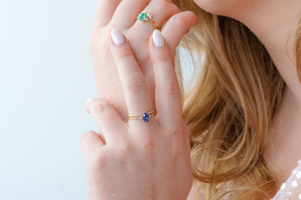 Oval Sapphire With Accent Diamonds Ring