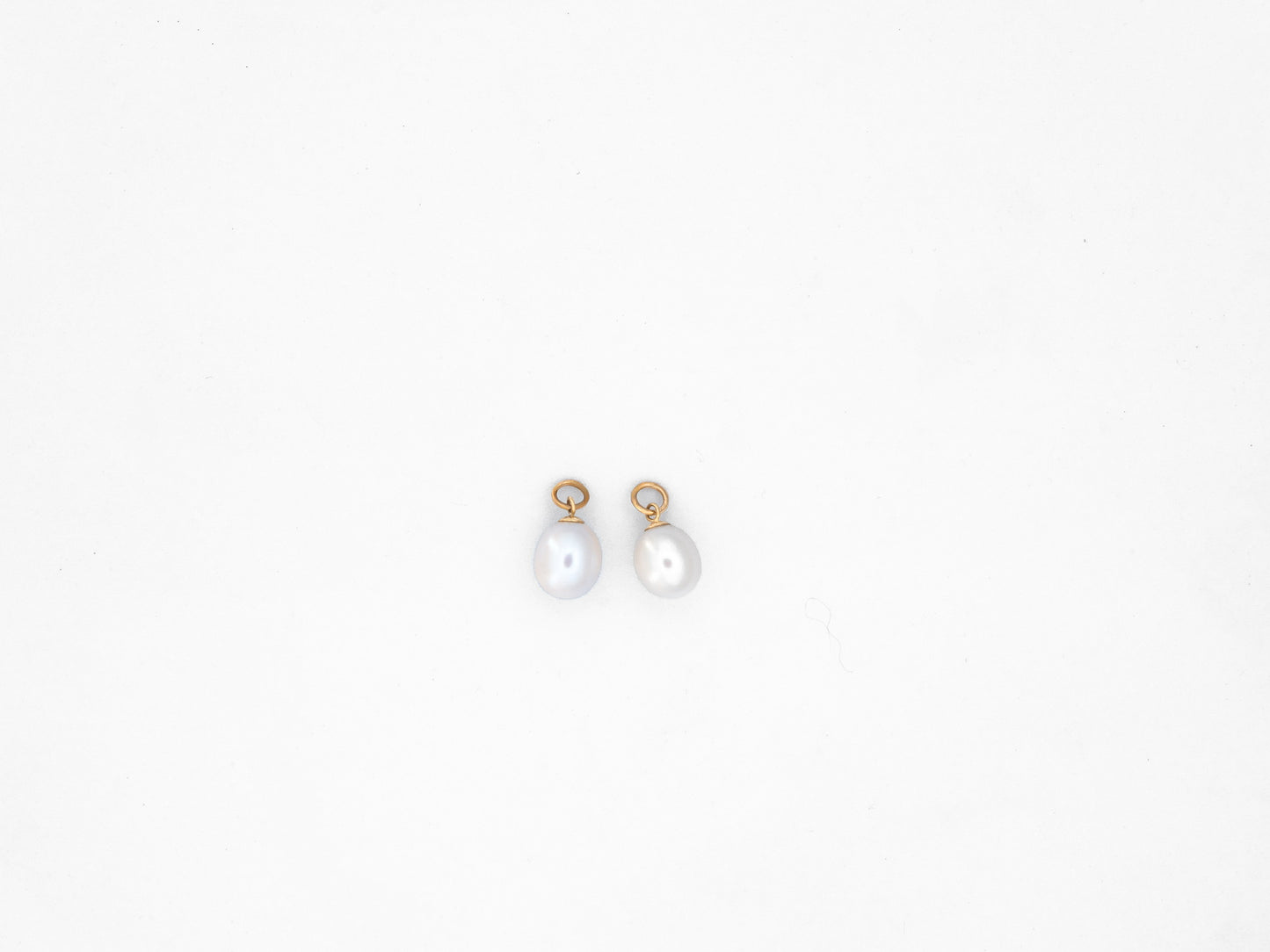 Freshwater pearl earring charm top view