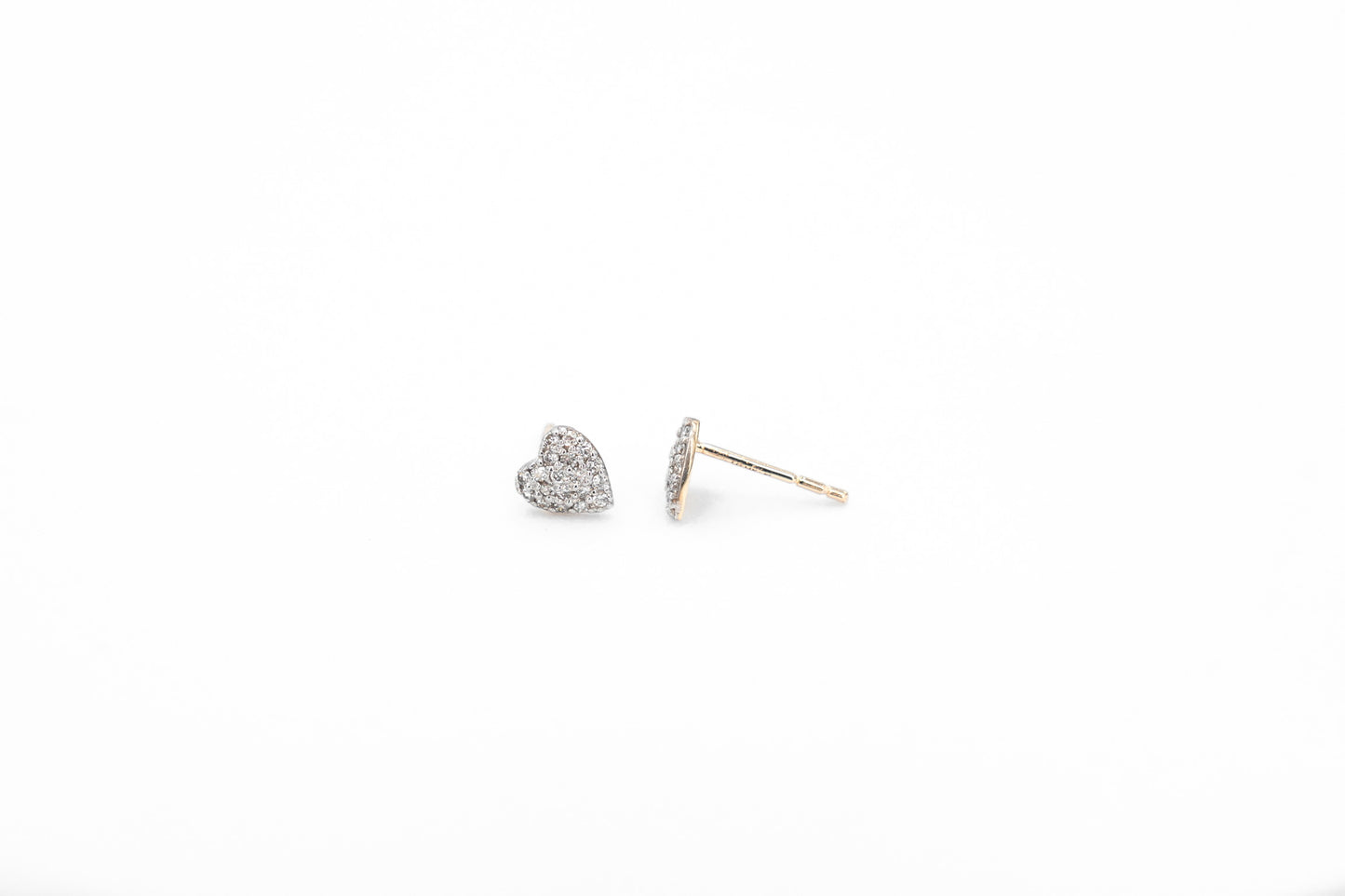 Pavé Diamond Heart Stud Earrings