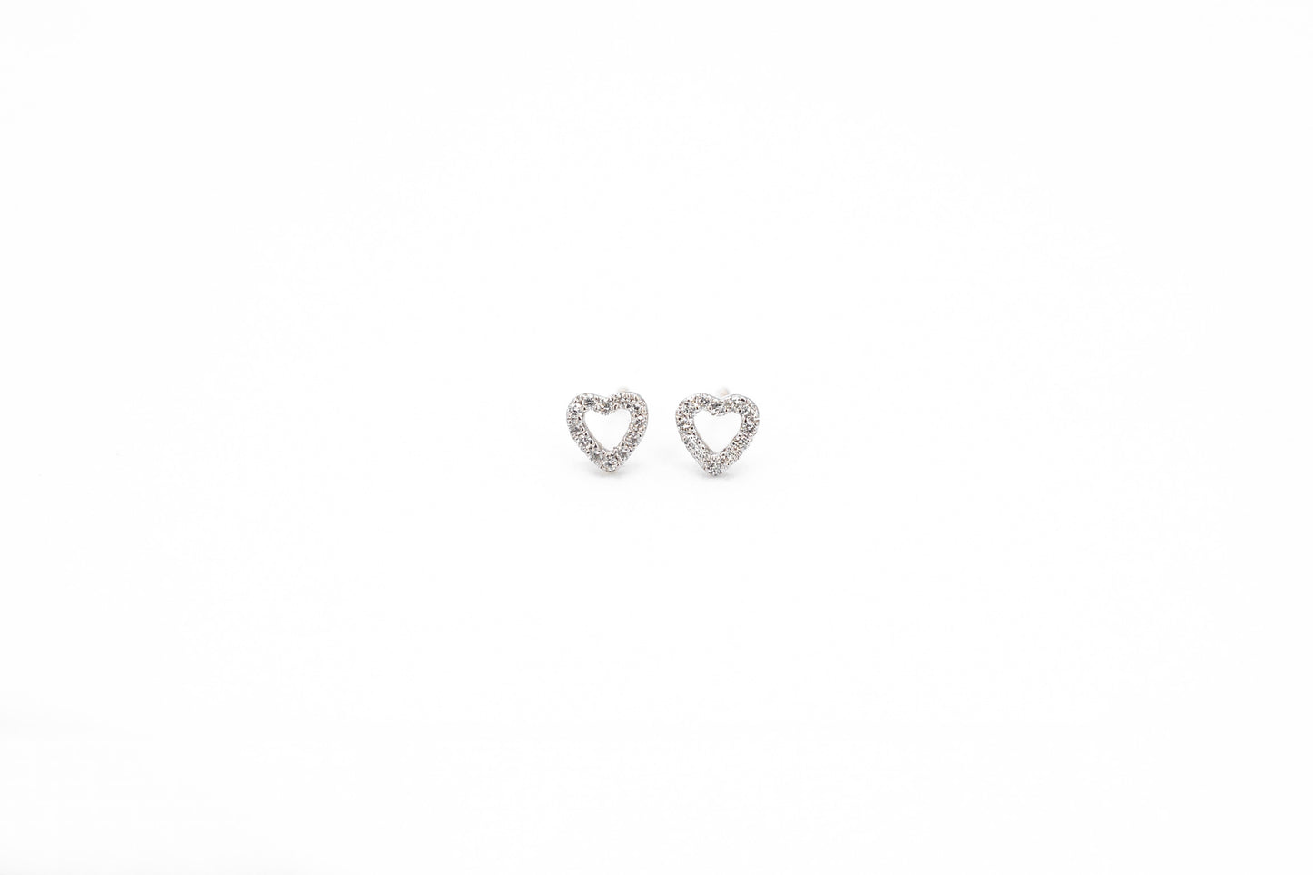 Open Heart Diamond Stud Earrings