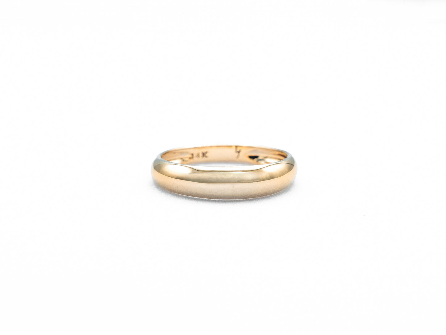 yellow gold dome ring, front view