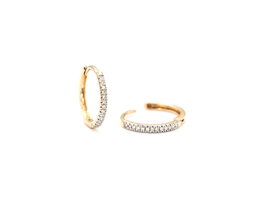 Medium Pavé Diamond Hoop Earrings