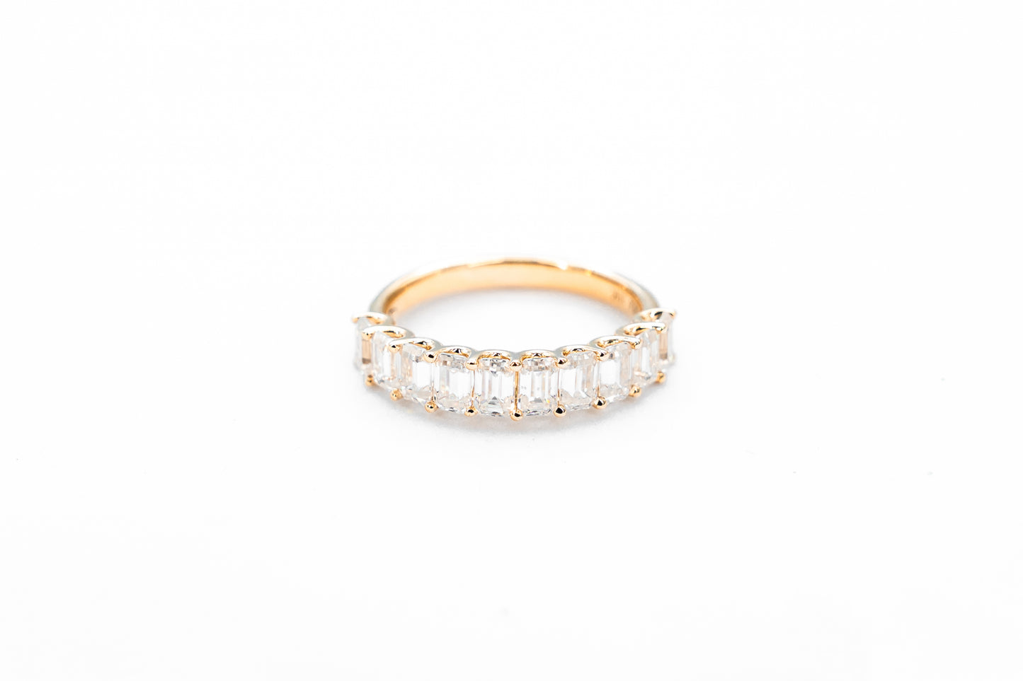 Half Eternity Emerald Cut Band 4mm Wide
