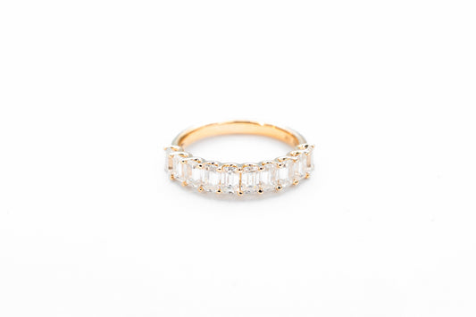Half Eternity Emerald Cut Band 4mm Wide