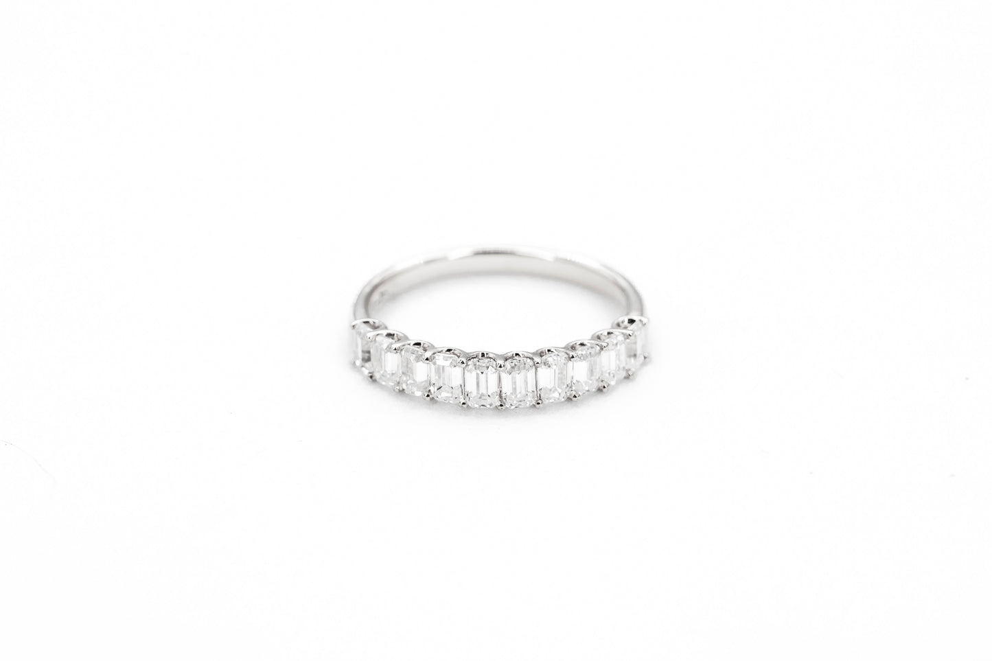 Half Eternity Emerald Cut Band 3.1mm Wide