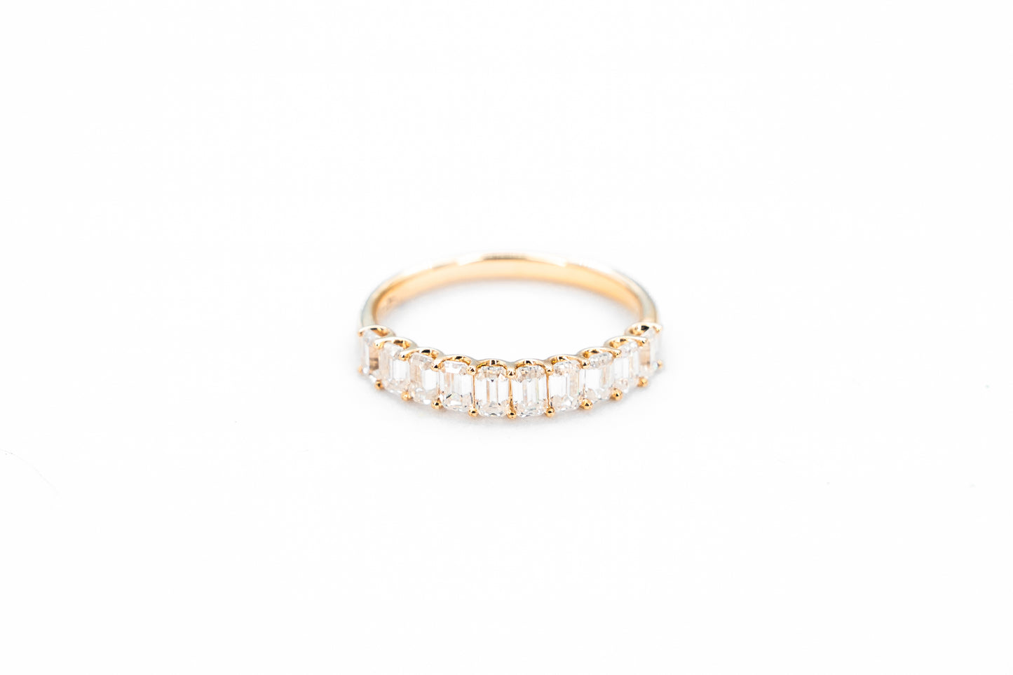 Half Eternity Emerald Cut Band 3.1mm Wide