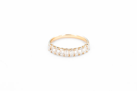 Half Eternity Emerald Cut Band 3.1mm Wide