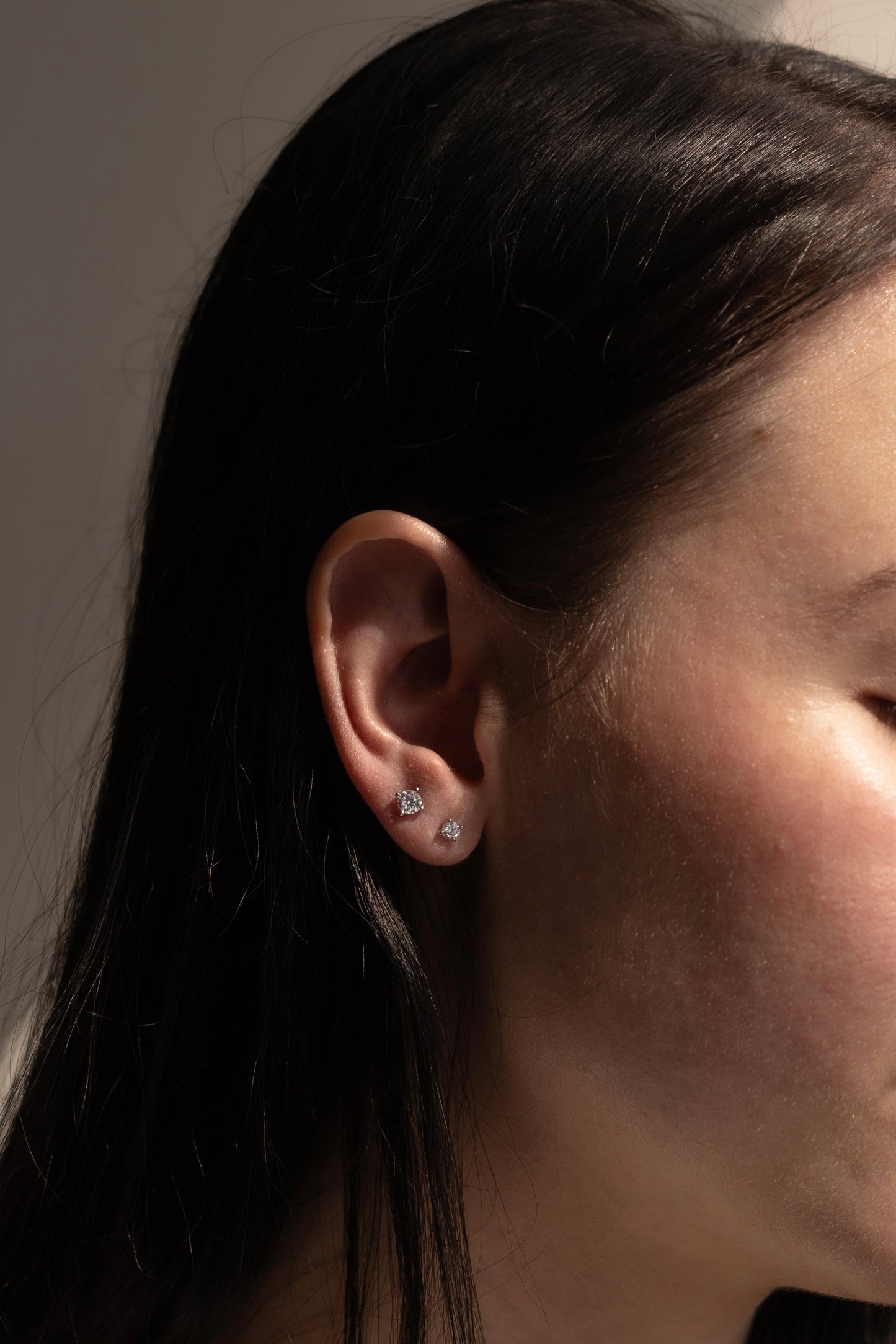 Boucles d'oreilles solitaires diamant
