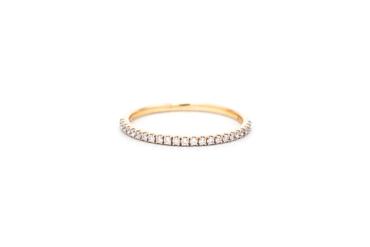 14k yellow gold, lab diamond eternity ring, front view