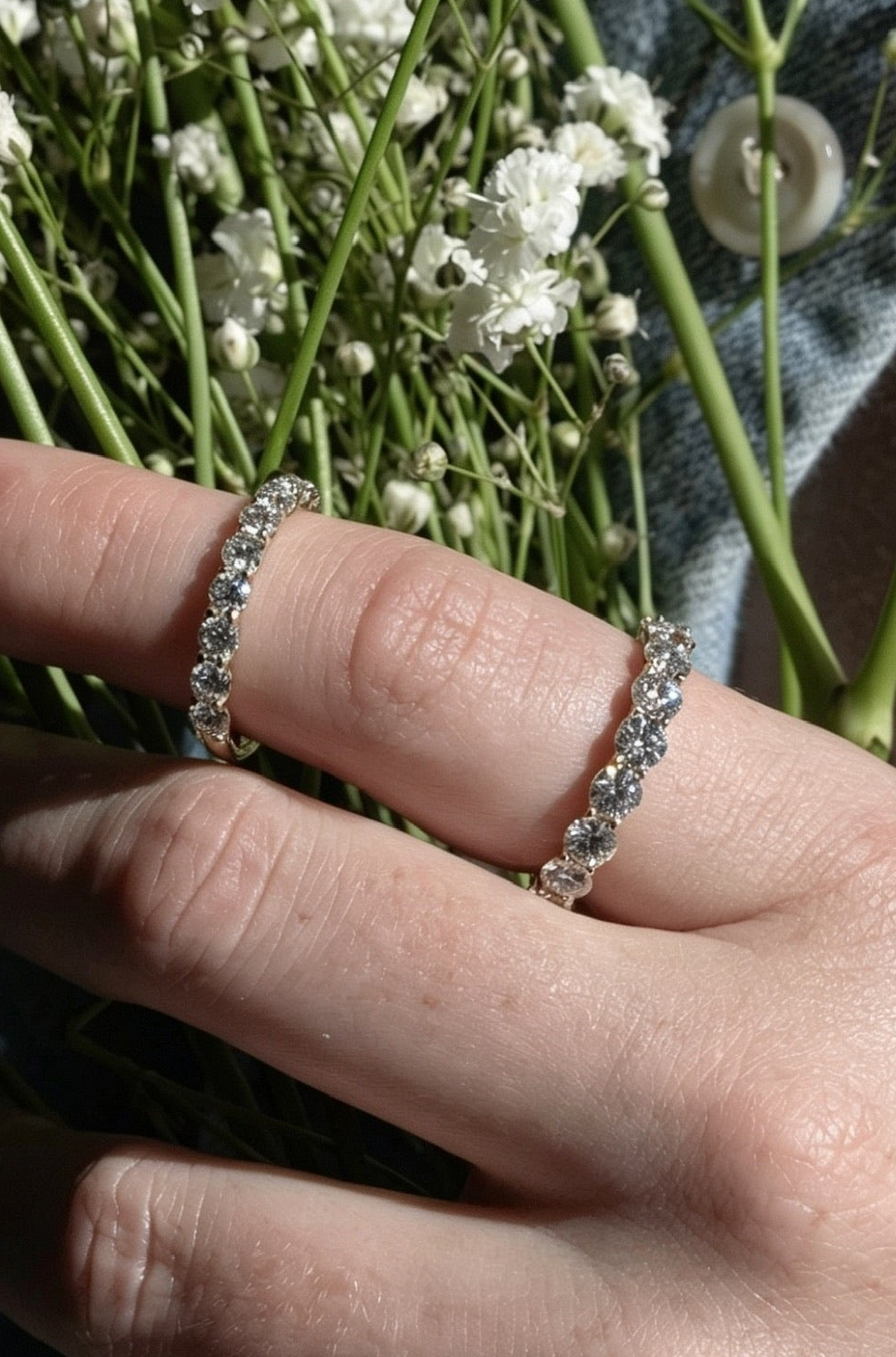 Half Eternity Round Cut Band 3mm Wide
