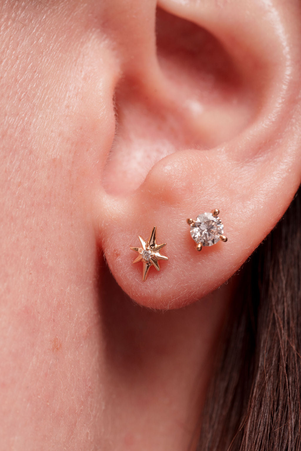 North Star Diamond Stud Earrings