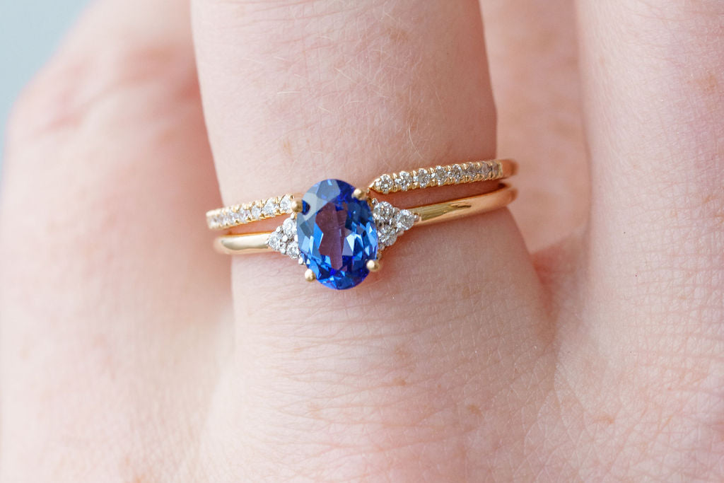 Oval Sapphire With Accent Diamonds Ring