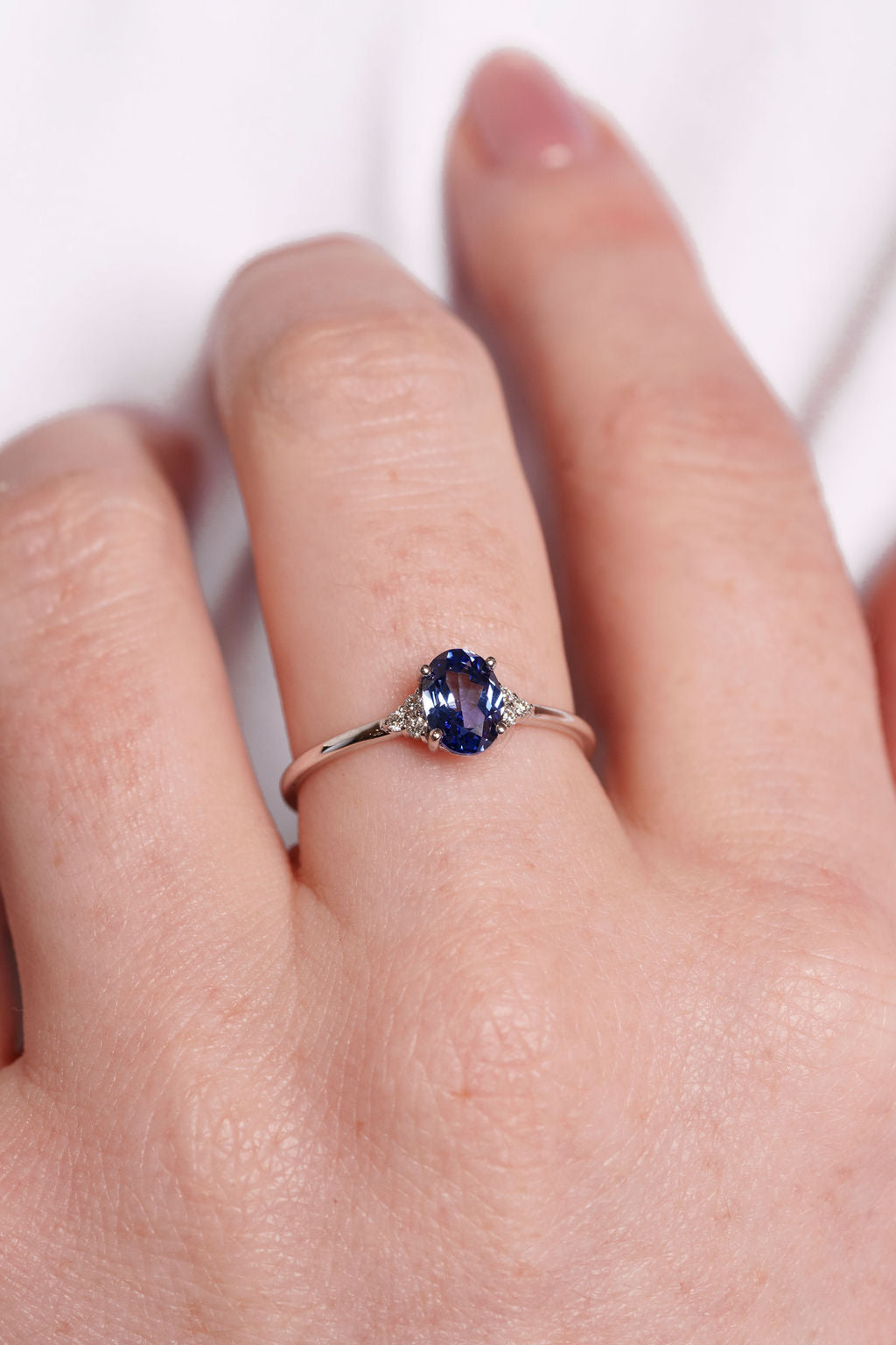 Oval Sapphire With Accent Diamonds Ring