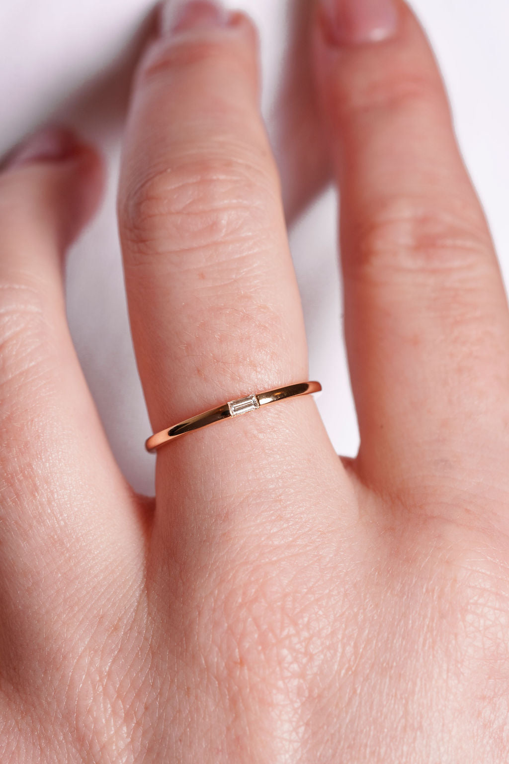 Minimal Single Baguette Diamond Band