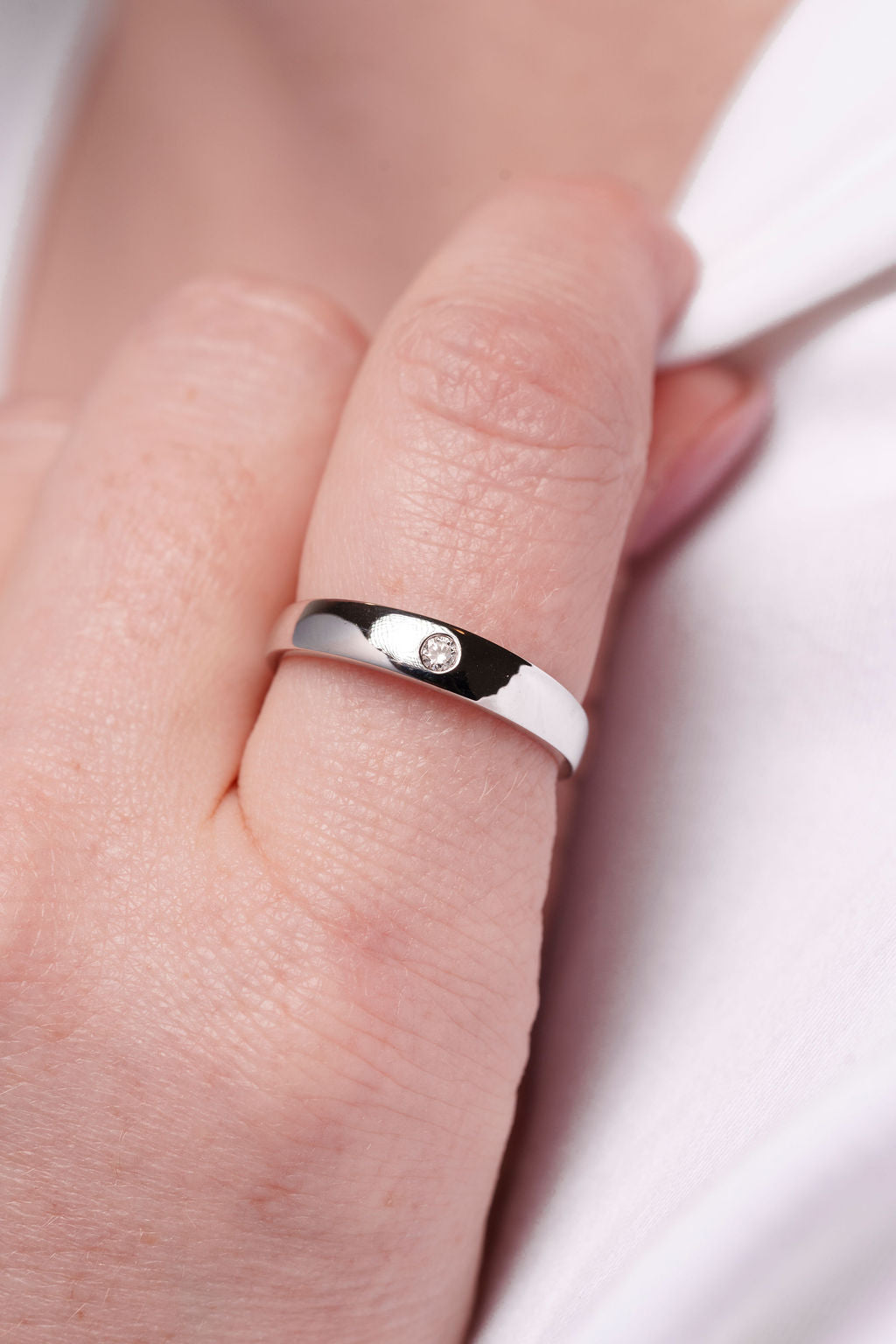 Single Diamond Dome Ring