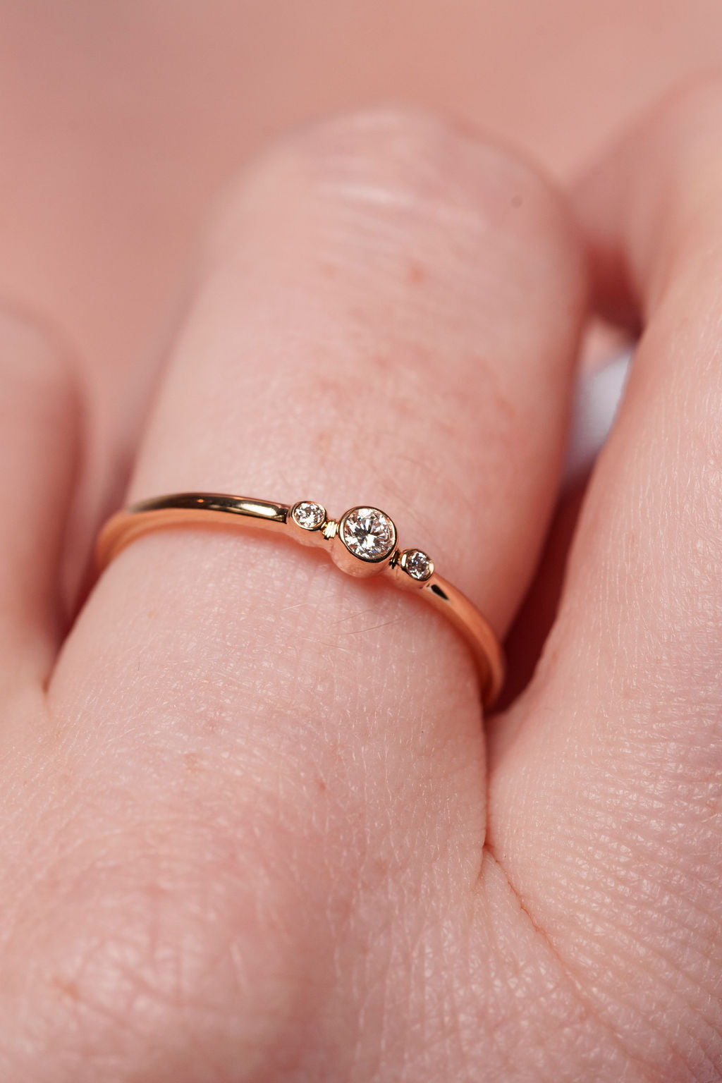 3-Stone Bubble Bezel Ring