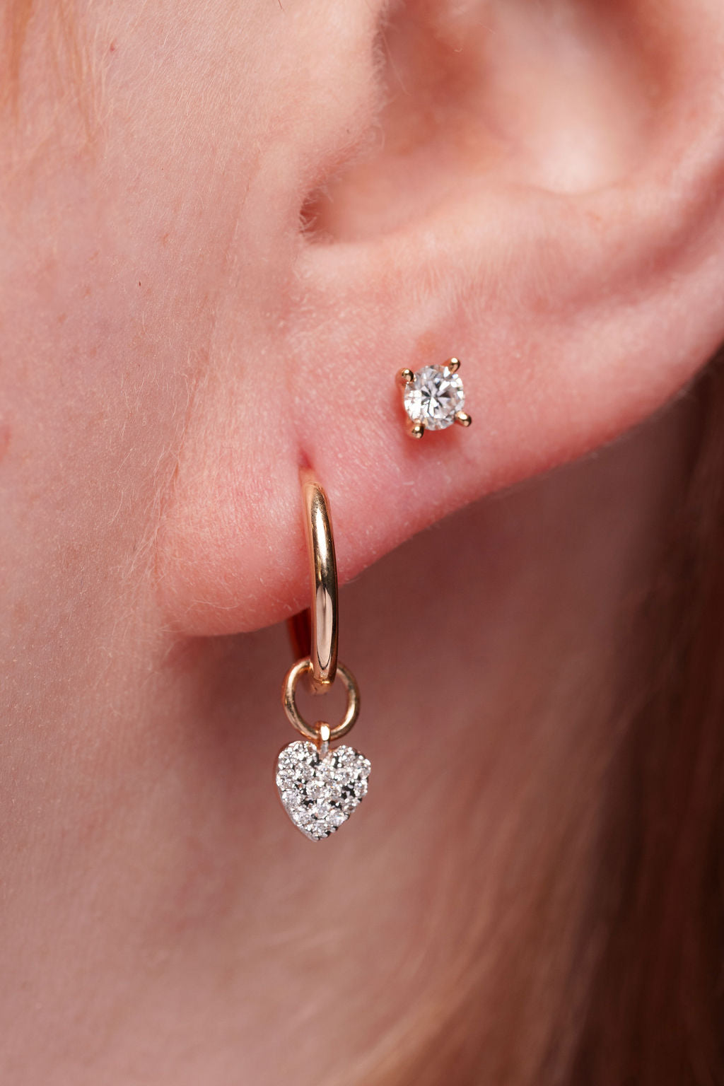 Pavé Diamond Heart Earring Charms