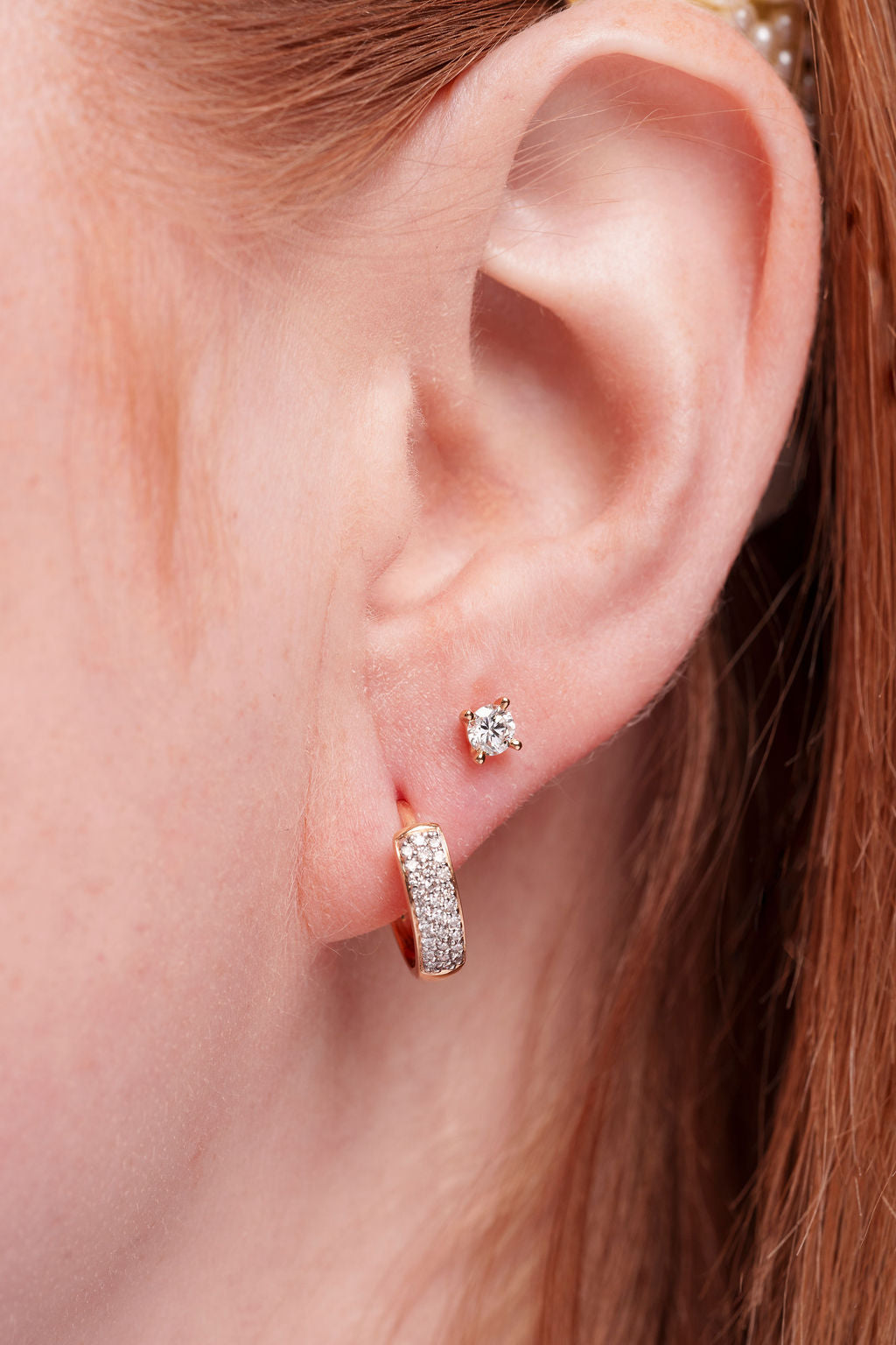 Pavé Diamond Wide Hoop Earrings