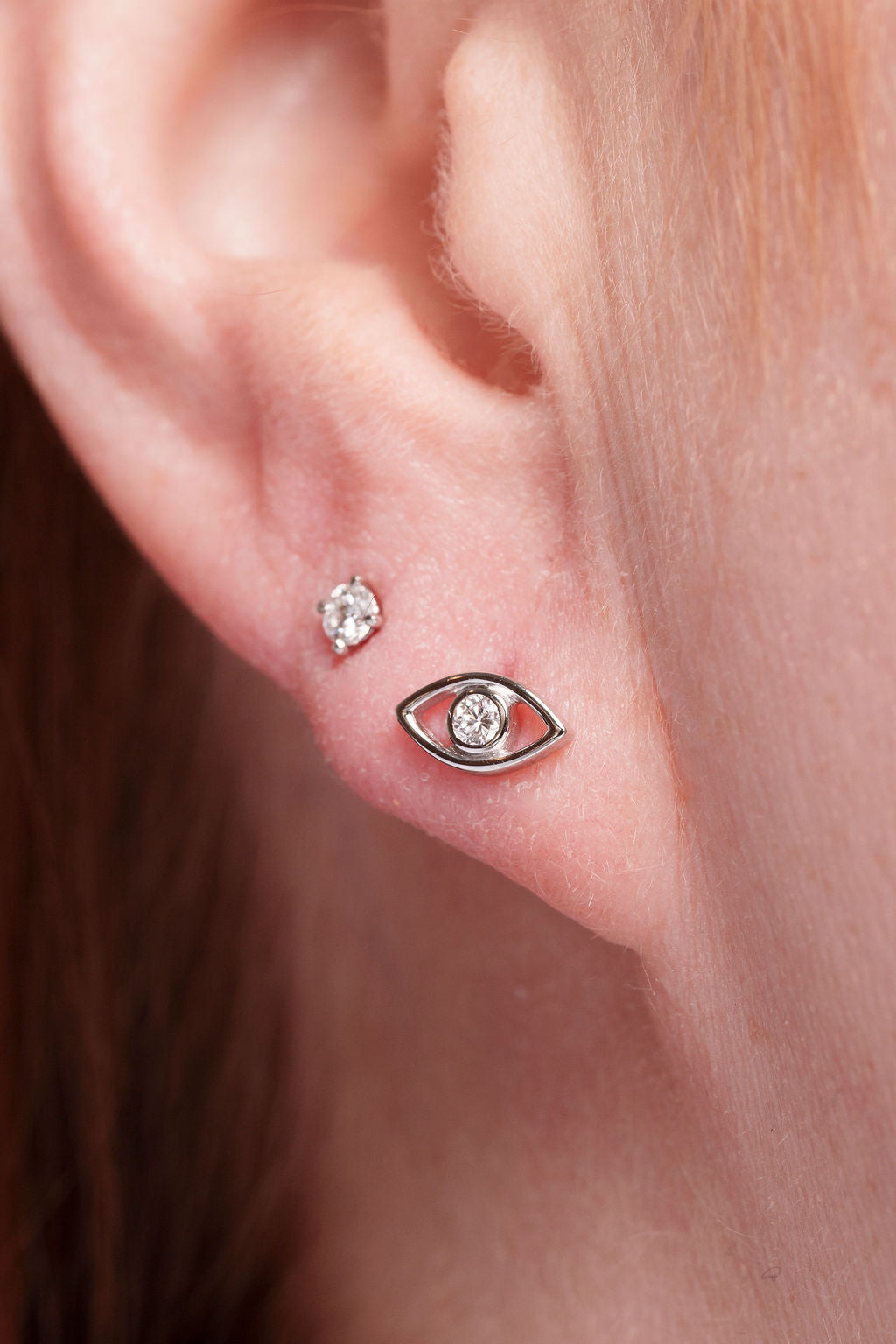 Evil Eye Diamond Stud