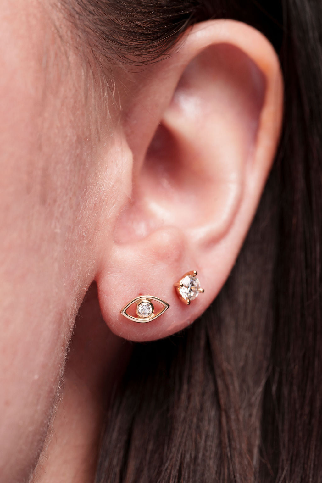 Evil Eye Diamond Stud