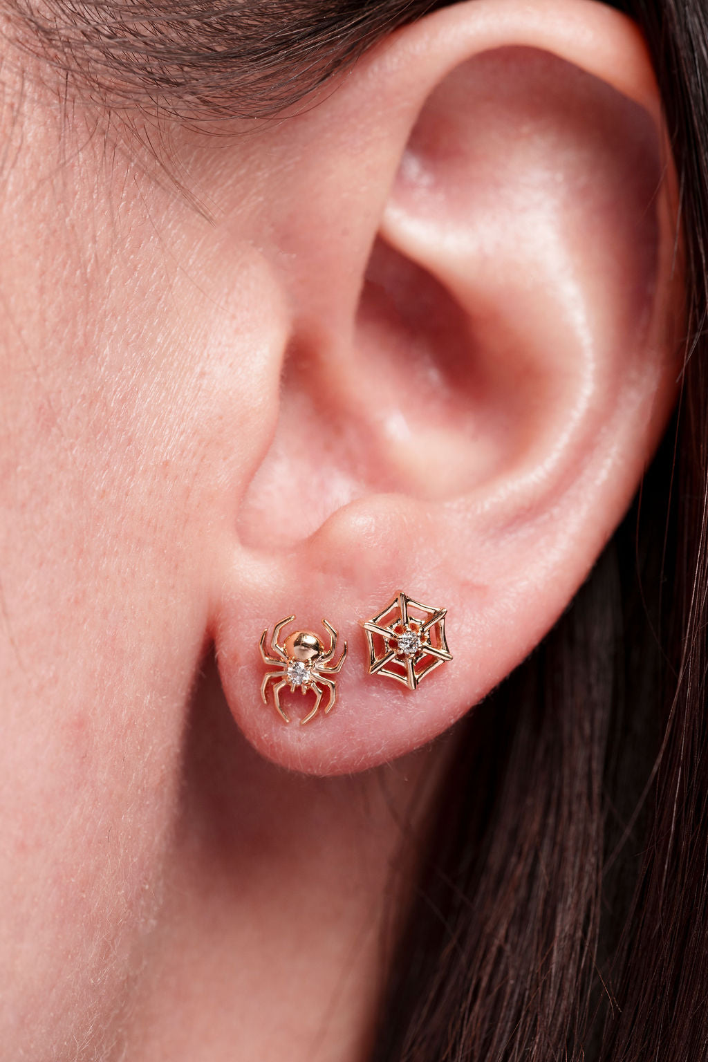 Spider Diamond Stud Earrings