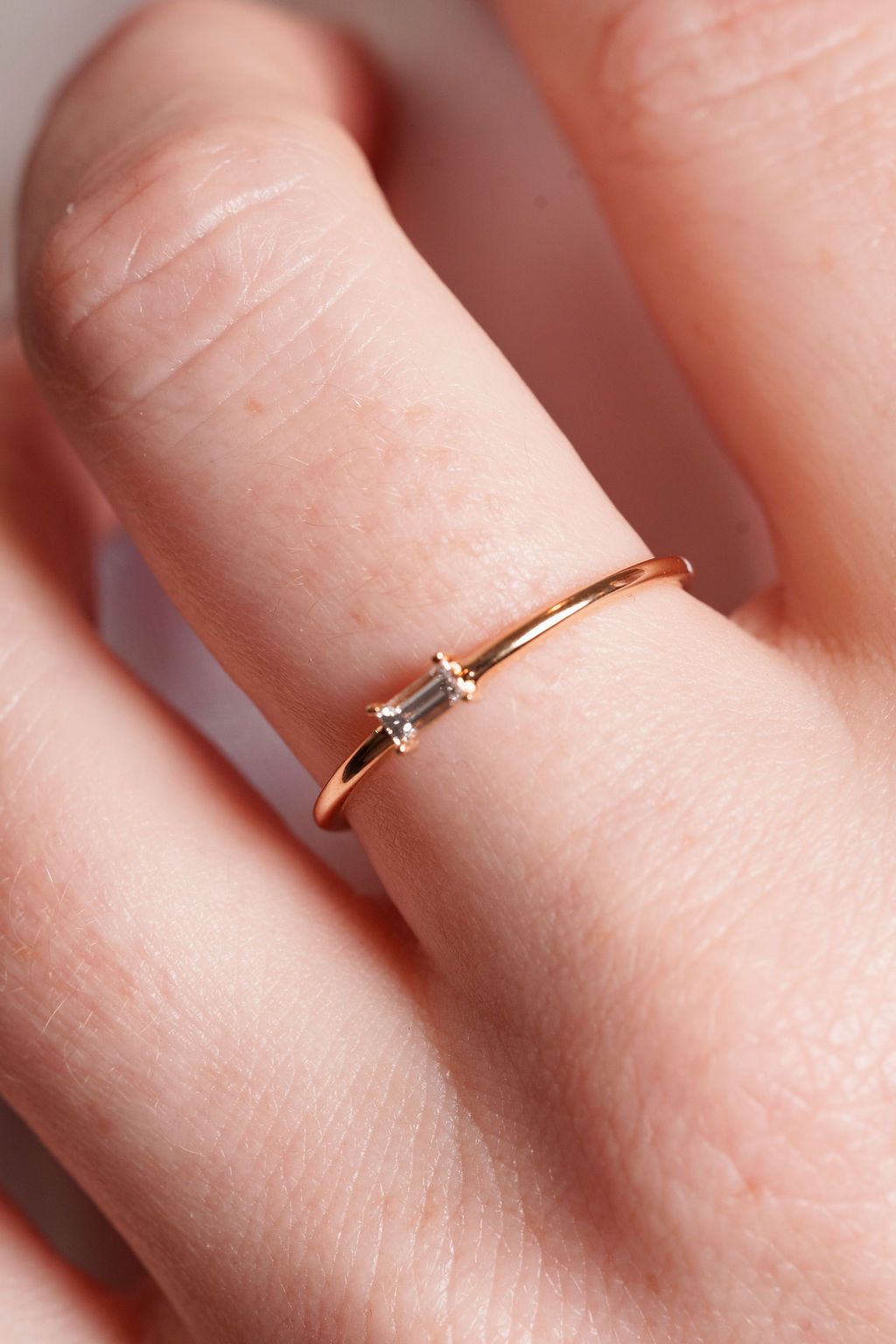 Bague Baguette Petite Solitaire Diamant